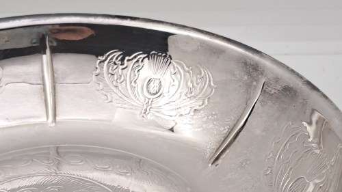 Silver Plated The Twisted bowl by the cavalier - Made in England -Celtic Kings Emblem