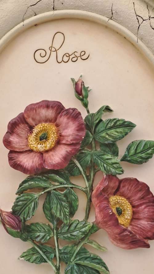 Hand Painted Marks & Spencer Wall Plate with wire stand 210x147x20mm