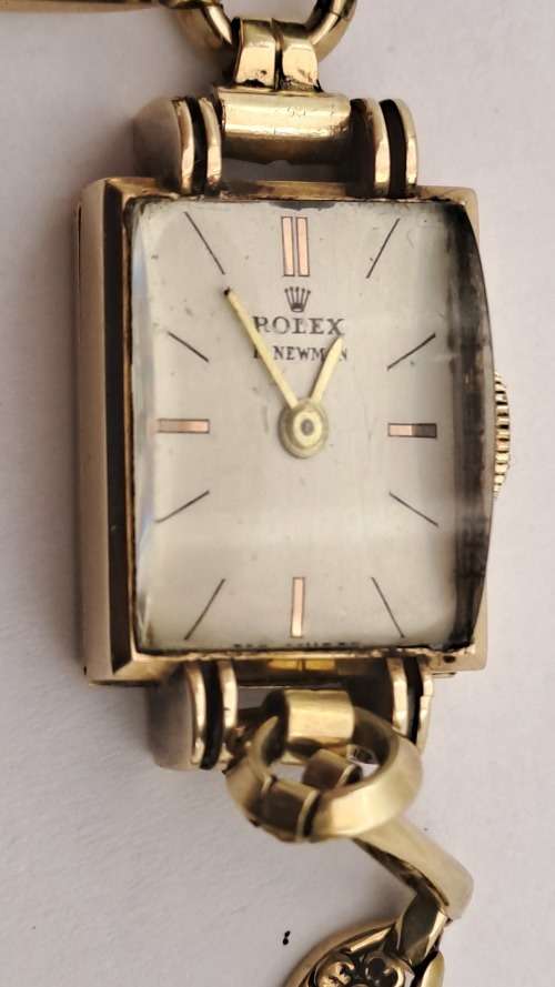 Vintage 1930`s Ladies H.Newman ROLEX 10kt GOLD manual wind watch -WORKING (crown is loose )