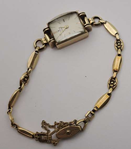 Vintage 1930`s Ladies H.Newman ROLEX 10kt GOLD manual wind watch -WORKING (crown is loose )