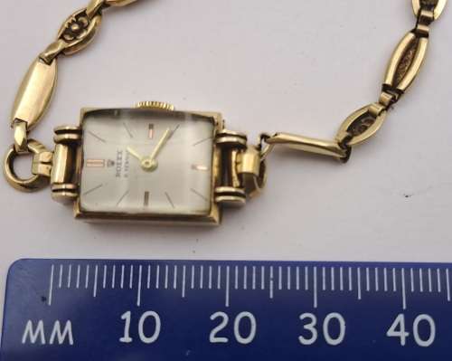 Vintage 1930`s Ladies H.Newman ROLEX 10kt GOLD manual wind watch -WORKING (crown is loose )