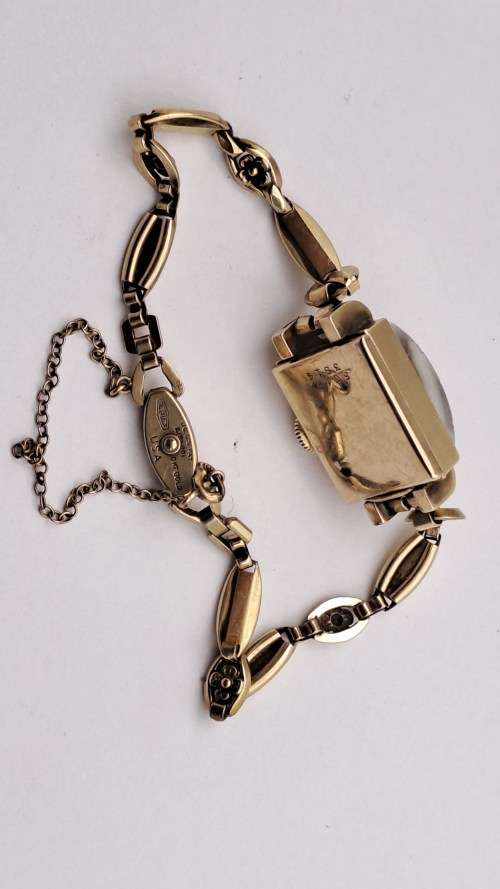 Vintage 1930`s Ladies H.Newman ROLEX 10kt GOLD manual wind watch -WORKING (crown is loose )