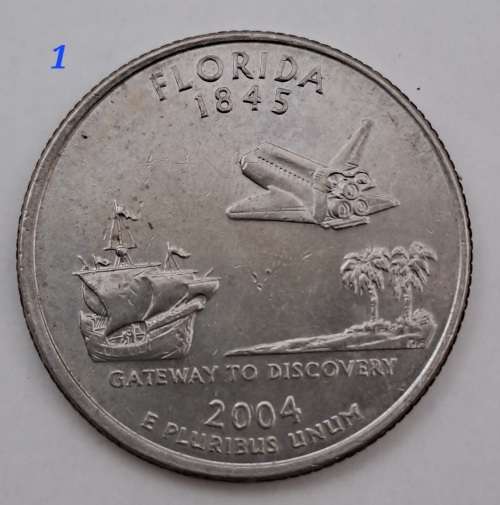 6 x USA Washington ¼ Dollars-Florida-Alabama-Nevada-Missouri-Kentucky-Utah