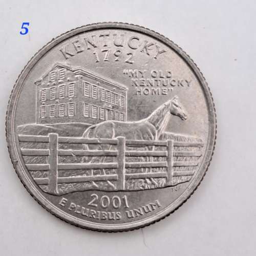 6 x USA Washington ¼ Dollars-Florida-Alabama-Nevada-Missouri-Kentucky-Utah