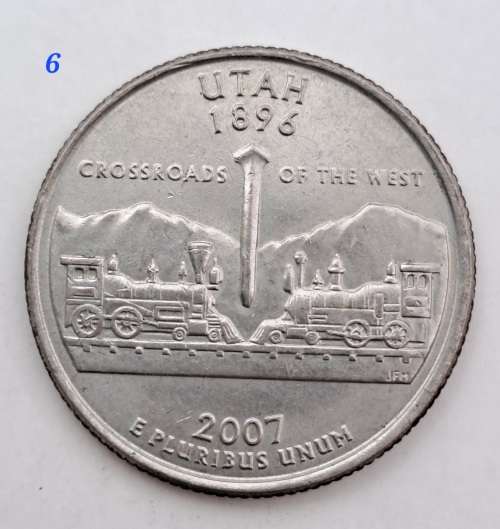 6 x USA Washington ¼ Dollars-Florida-Alabama-Nevada-Missouri-Kentucky-Utah