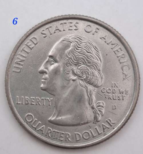 6 x USA Washington ¼ Dollars-Florida-Alabama-Nevada-Missouri-Kentucky-Utah