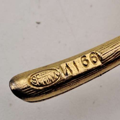 Vintage Sphinx Gold Leaf Brooch 85x30mm