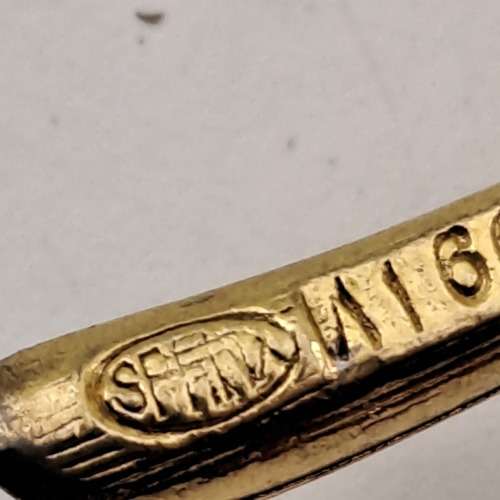 Vintage Sphinx Gold Leaf Brooch 85x30mm