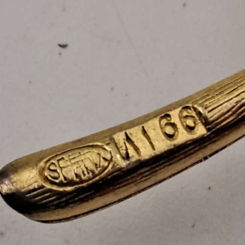 Vintage Sphinx Gold Leaf Brooch 85x30mm