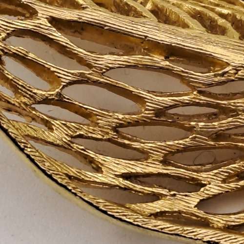 Vintage Sphinx Gold Leaf Brooch 85x30mm