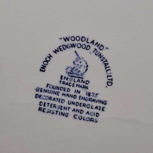 Large Vintage ENOCH WEDGWOOD WOODLAND Genuine Hand Engraved Platter-Tunstall England