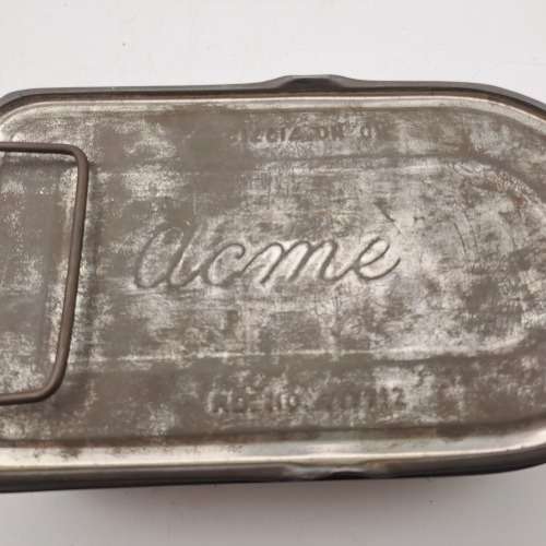 Vintage ACME Miners Snap tin / Lunch Tin 57x203x115mm