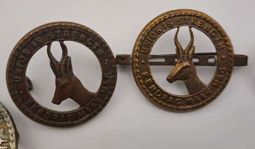 7 x South African Infantry Brigade Cap Badges -1 x WW1 and 6 x WW2