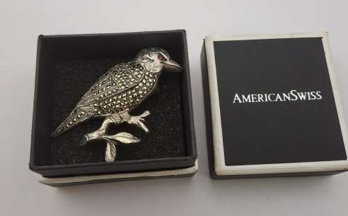 Vintage Sterling Silver Brooch made in Germany 41x26mm