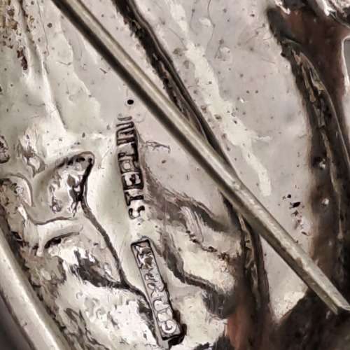 Vintage Sterling Silver Brooch made in Germany 41x26mm