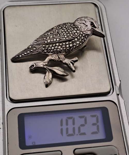 Vintage Sterling Silver Brooch made in Germany 41x26mm