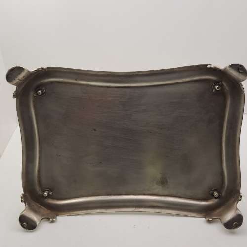 Antique Cruet Set with Hallmarked Sterling Silver Lids -see condition