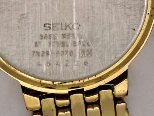 Pre-owned Seiko Quartz watch Japan Movement 7N29 Fo50-Co1-in Case-Working