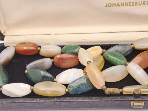 Vintage 80cm Necklace -Natural Stone  -Boxed