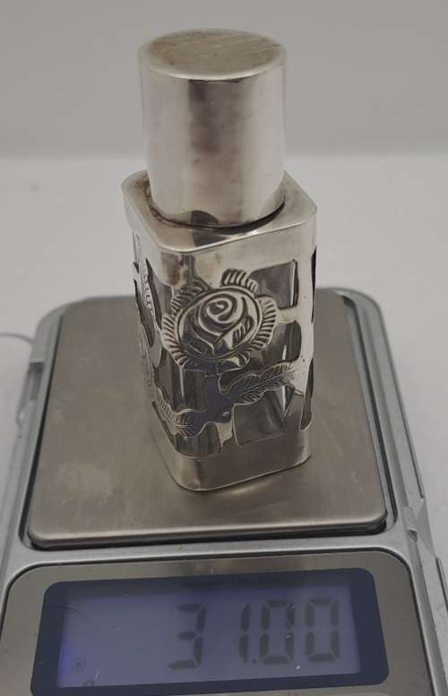 Vintage .925 Sterling Silver Hecho en Mexico Perfume Bottle