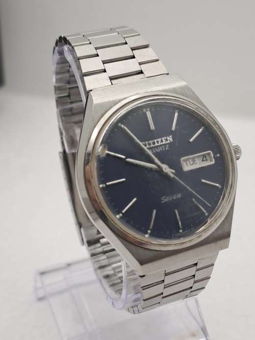 Pre-owned Vintage Mens CITIZEN Seven Quartz Watch 4-281802 KT- Serial 11204008 - Working -in Case