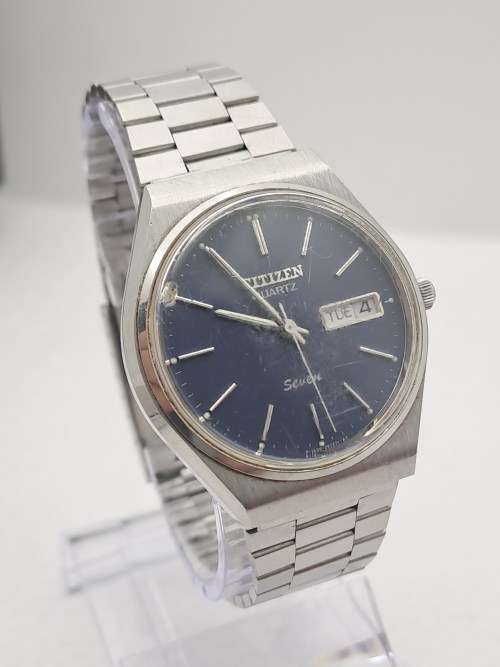 Pre-owned Vintage Mens CITIZEN Seven Quartz Watch 4-281802 KT- Serial 11204008 - Working -in Case