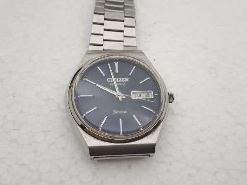 Pre-owned Vintage Mens CITIZEN Seven Quartz Watch 4-281802 KT- Serial 11204008 - Working -in Case