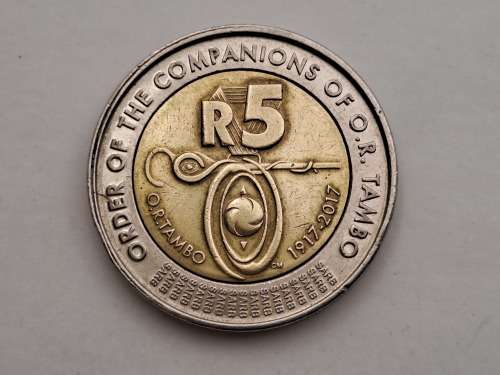 2017 South Africa 5 Rand Order of Companions of O.R. Tambo-Commemorative issue Centenary