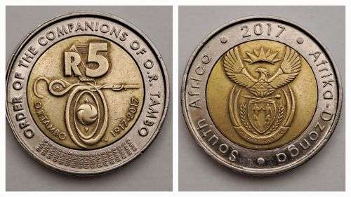 2017 South Africa 5 Rand Order of Companions of O.R. Tambo-Commemorative issue Centenary