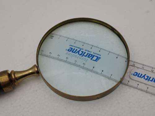 Antique Rustic Horn Handle and Brass Magnifying Glass