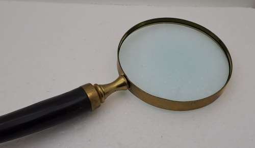 Antique Rustic Horn Handle and Brass Magnifying Glass