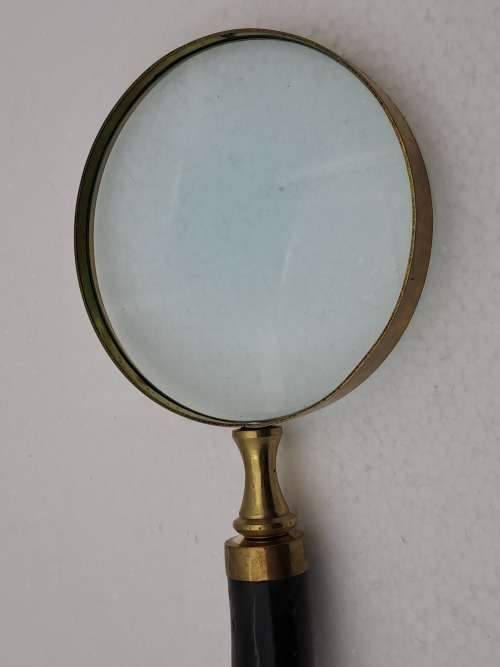 Antique Rustic Horn Handle and Brass Magnifying Glass