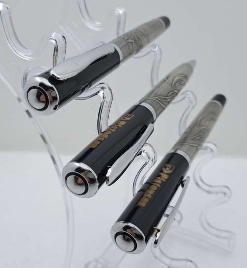 Pen Gift Set- Ballpoint Pen,Rollerball and  Fountain Pen with Iridium Point in Leather Case
