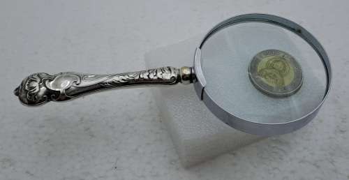 Antique Hallmarked Sterling Silver Magnifying Glass -England