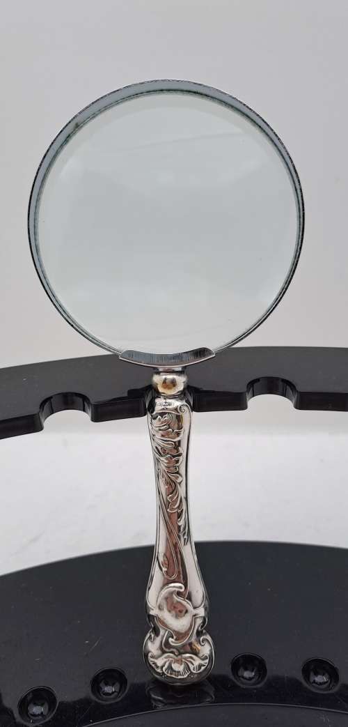 Antique Hallmarked Sterling Silver Magnifying Glass -England