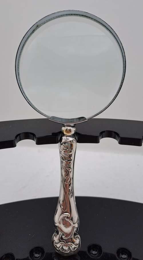 Antique Hallmarked Sterling Silver Magnifying Glass -England