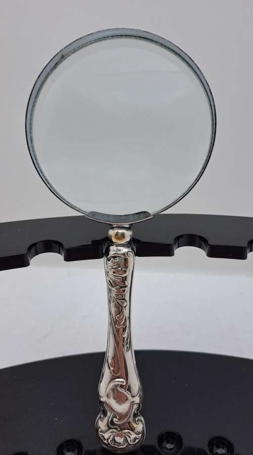 Antique Hallmarked Sterling Silver Magnifying Glass -England