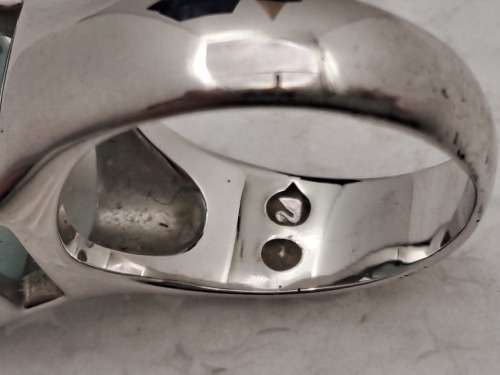 Pre-Owned Light Turquoise Swarovski Crystal Ladies Dress ring - Boxed.