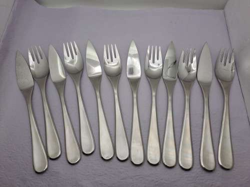 12pc Vintage Solingen Stainless Steel 18/10 Fish Knifes and Forks -Made in Germany.