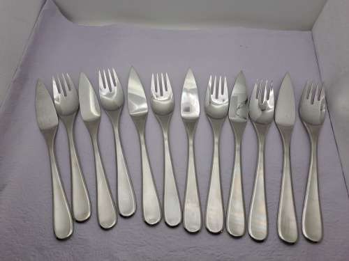 12pc Vintage Solingen Stainless Steel 18/10 Fish Knifes and Forks -Made in Germany.