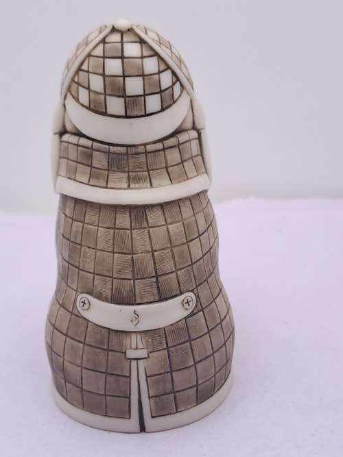 Rare Vintage Collectable John Biccard Crushed Marble Figurine - Detective Bloodhound Dog