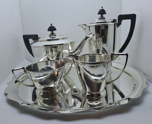 5 Pc Antique / Vintage Mappin & Web Silver Plate Tea and Coffee Set. W27559 -Sheffield England.