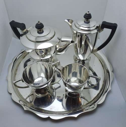 5 Pc Antique / Vintage Mappin & Web Silver Plate Tea and Coffee Set. W27559 -Sheffield England.