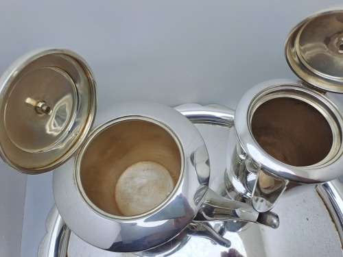 5 Pc Antique / Vintage Mappin & Web Silver Plate Tea and Coffee Set. W27559 -Sheffield England.