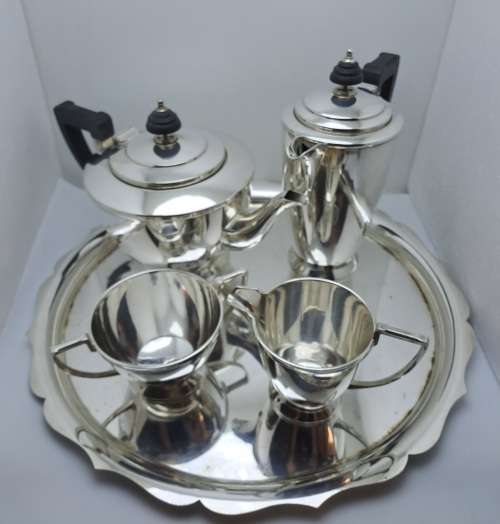 5 Pc Antique / Vintage Mappin & Web Silver Plate Tea and Coffee Set. W27559 -Sheffield England.