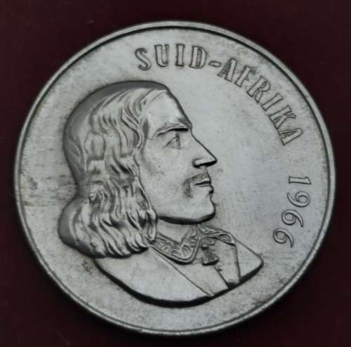 1966  South Africa Silver  1 Rand Afrikaans legend - SUID AFRICA