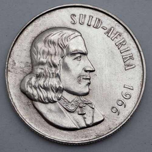 1966  South Africa Silver  1 Rand Afrikaans legend - SUID AFRICA