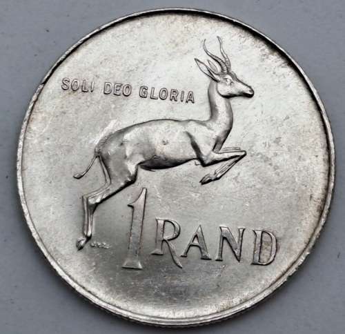1966  South Africa Silver  1 Rand Afrikaans legend - SUID AFRICA