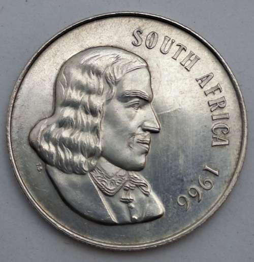 1966 South Africa Silver  1 Rand English legend - SOUTH AFRICA