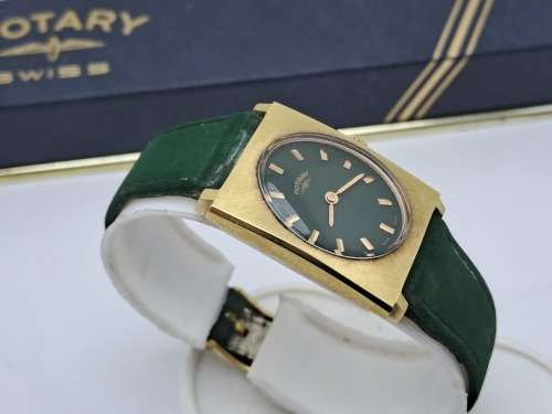 Vintage Rotary Swiss Windup Ladies Watch Working with Box.